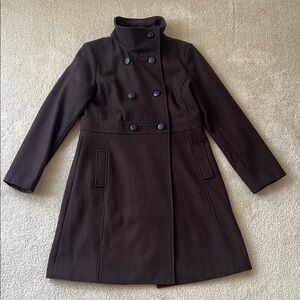 Chic Double-Breasted Brown Coat. Sz L